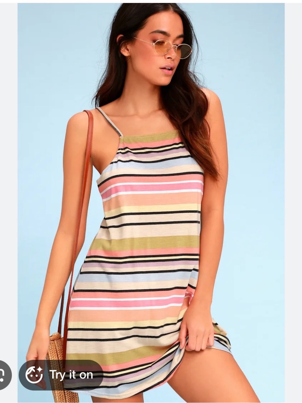 RVCA Striped Multi-Color Tank Mini Dress